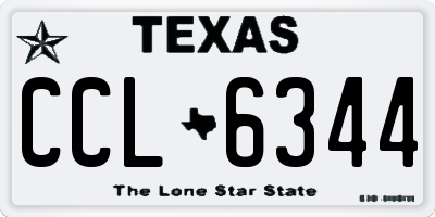 TX license plate CCL6344