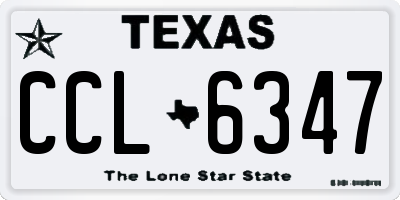TX license plate CCL6347