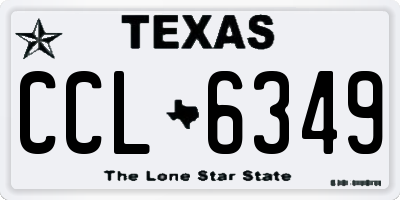 TX license plate CCL6349