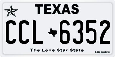 TX license plate CCL6352
