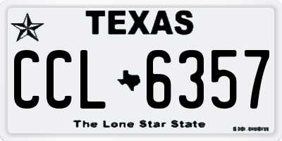 TX license plate CCL6357