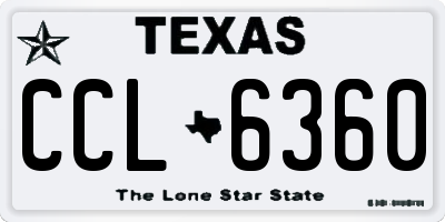 TX license plate CCL6360