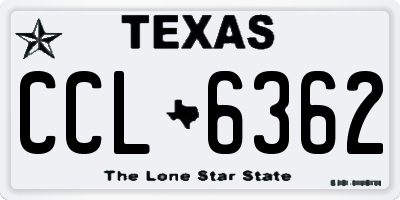 TX license plate CCL6362