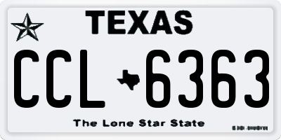 TX license plate CCL6363