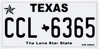 TX license plate CCL6365