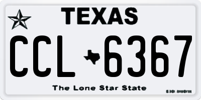 TX license plate CCL6367