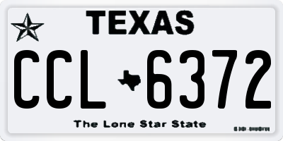 TX license plate CCL6372
