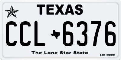 TX license plate CCL6376