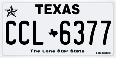 TX license plate CCL6377