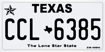 TX license plate CCL6385