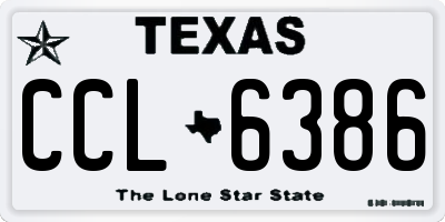 TX license plate CCL6386