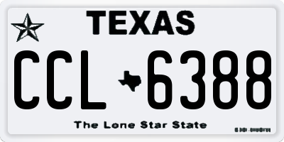 TX license plate CCL6388