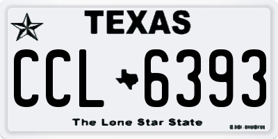 TX license plate CCL6393