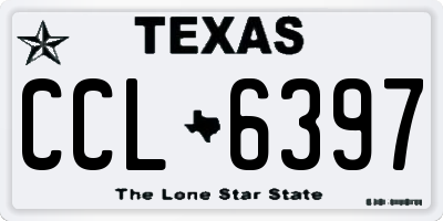 TX license plate CCL6397
