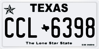 TX license plate CCL6398