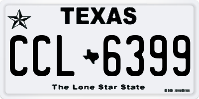 TX license plate CCL6399
