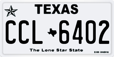 TX license plate CCL6402