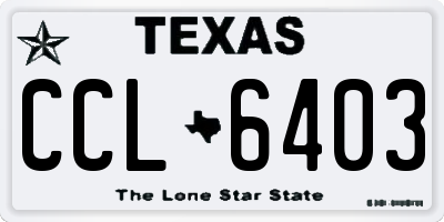 TX license plate CCL6403