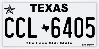 TX license plate CCL6405