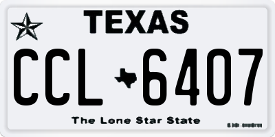 TX license plate CCL6407