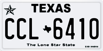 TX license plate CCL6410