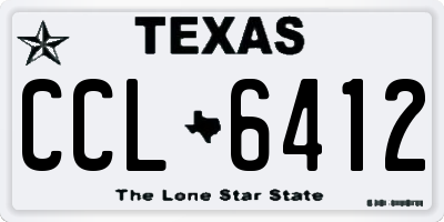 TX license plate CCL6412