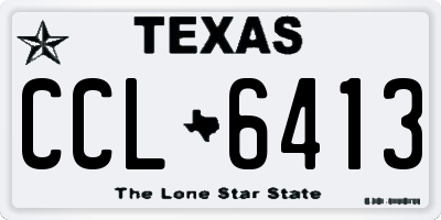 TX license plate CCL6413