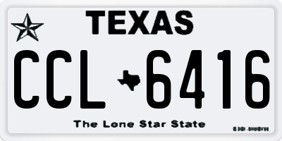 TX license plate CCL6416