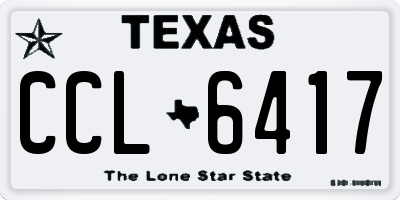 TX license plate CCL6417