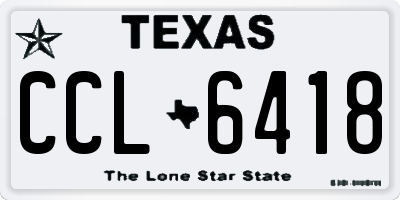 TX license plate CCL6418