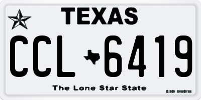 TX license plate CCL6419