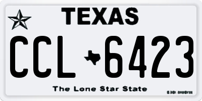 TX license plate CCL6423