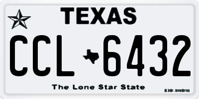 TX license plate CCL6432