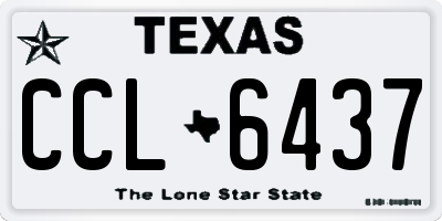 TX license plate CCL6437