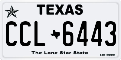 TX license plate CCL6443