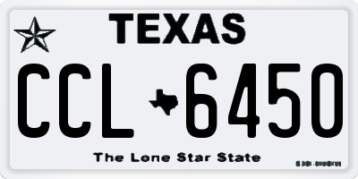 TX license plate CCL6450