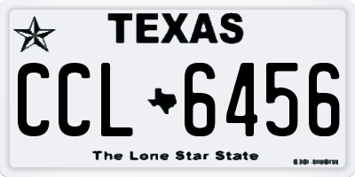 TX license plate CCL6456
