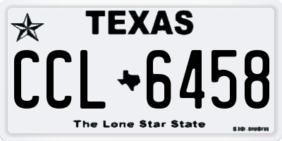 TX license plate CCL6458