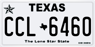 TX license plate CCL6460