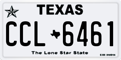 TX license plate CCL6461