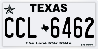 TX license plate CCL6462