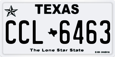 TX license plate CCL6463