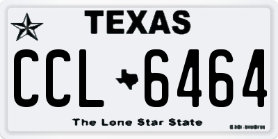 TX license plate CCL6464