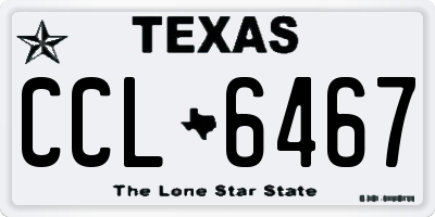TX license plate CCL6467