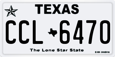 TX license plate CCL6470