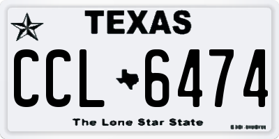 TX license plate CCL6474
