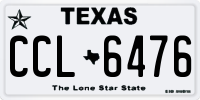 TX license plate CCL6476