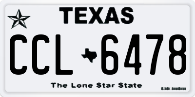 TX license plate CCL6478
