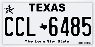 TX license plate CCL6485
