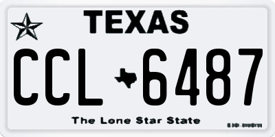 TX license plate CCL6487